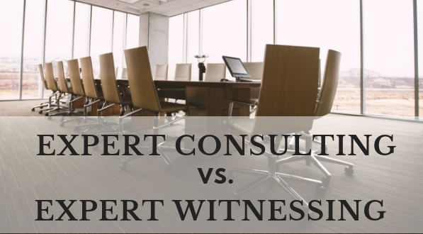 Expert consulting is different from expert witnesses.